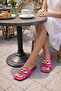 Women's Pink Chain Detail Flat Sole Stylish Comfortable Daily Slipper - 5