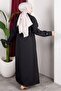 Belt Detail and Lined Full Length Trench Coat Black - 4