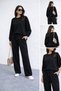 Modal Luxe Black Women's Top and Bottom Set - 5