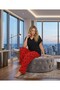 New Season Women's Black V-Neck Special Design Short Sleeve Summer Plus Size (Oversize) Pajama Set
