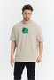 Unisex Oversized Embroidered Bulbasaur Anime Character Design 100% Cotton Piece T-Shirt - 4