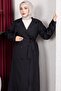 Belt Detail and Lined Full Length Trench Coat Black - 2