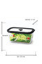 2620 ml Large Size Glass Storage Container with Vacuum Black Lid, Microwave & Refrigerator Compatible, 23X17X11 cm - 7