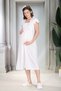 New Season Ecru Stylish Eyelet Embroidery Linen Collar Button Detailed Summer 100% Cotton Short Sleeve Maternity Nightgown - 4
