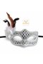 Silver color feathered prom mask women party accessory - 3