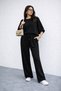 Modal Luxe Black Women's Top and Bottom Set - 2