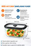 800 ml Black-Lid Glass Storage Container – Leak-Proof Lid, Rectangular, Microwave & Refrigerator Compatible - 3