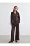 High Collar Striped Oversize Women's T-Shirt - 2