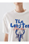 Crew Neck Printed Oversize Women's T-Shirt - 3