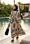 Women's Colorful Patterned Long Modest Summer Dress - 2