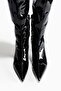 Patent knee-high sock boots - 2