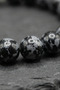 Spotted Obsidian Natural Stone Bracelet, 8mm, Unisex, Black Gray - 2