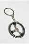 Metal Keychain Steering Wheel Gray and Silver Design Special for Etiquette Keepers First Class Material - 3