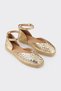 Gold Deri Kadın Espadril - 2