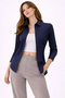 Women's Long Sleeve Shirt with Buttons, Classic Collar, Suitable for Casual and Office Wear - Navy Blue - 8
