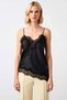Women's Blouse V-Neck Spaghetti Strap Sleeveless Satin D Woven Asymmetrical Cut D Lace Detailed Regular Fit - 5