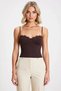 Women's Strappy Blouse Heart Collar Slim Sleeveless Knitted Fabric Fitted Mold D Lace Detailed Regular Length Queen - 5
