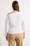 Women's Plus Size Blouse Asymmetrical Collar Long Low Sleeve Woven Fabric Relaxed Fit Plain Pattern Stylish - 6