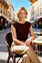 Women's Plus Size Blouse Basic Crew Neck Short Sleeve Fitted Mold Rib Knit Knitted Plain Stretchy - 3