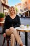 Women's Plus Size Blouse V-Neck Long Sleeve Seersucker Textured Knitted Fabric Button Detail Plain Pattern Stylish - 4