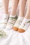 5 Pairs of Floral Women's Bootie Socks, Cotton Pieces, Comfortable and Anti-Sweat - 4