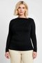 Women's Blouse Fitted Asymmetrical Collar Long Sleeve Knitted Rib Knit Plain Patterned Soft-Textured Stretchy Fabric - 4