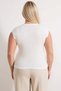 Women's Plus Size Blouse Basic Crew Neck Short Sleeve Fitted Mold Rib Knit Knitted Plain Stretchy - 5