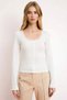 Women's Blouse Fitted Cropped Pool Collar Long Sleeve Corded Fabric Knitted Ribbed Knit Woven Lace Detailed Unlined - 5