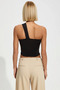 Women's Blouse One Shoulder Asymmetrical Collar Sleeveless Knitted Fabric Fitted Fit Plain Pattern Regular Length Stylish - 6