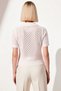 Women's Blouse Knitwear Peter Pan collar Short Sleeve Lace-Like Knit Holes Floral Embroidery Regular Fit Medium Thickness - 6