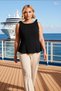 Women Blouse Crew Neck Sleeveless Knitted Peplum Cutout Shoulder Bow Detail Clothing Functional Stylish