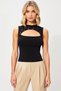 Women's Blouse Fitted Mock Neck Sleeveless Lace Detailed Stretchy Knitted Sandy Woven Plain Pattern Regular Fit - 5