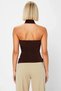 Women's Blouse Asymmetrical Collar with Accessories Ruched Sleeveless Fitted Fit Knitted Fabric Sandy Woven Regular Size - 6