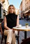 Women's Blouse Degaje Collar Sleeveless Woven Crepe Regular Fit Plain Pattern Summer Day and Night Use - 4
