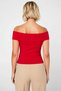Women's Blouse Carmen Collar Sleeveless Fitted Fit Fine Knit Fabric Plain Pattern Single Plate D Woven Regular Size - 6