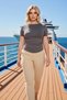 Women's Plus Size Blouse Crew Neck Short Sleeve Knitted Rib Knit Side Ruched Fitted Fit Aesthetic