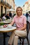 Women's Blouse Knitwear Polo Collar Short Sleeve Regular Fit Plain Pattern Medium Thickness Single Layer Woven - 4