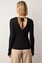 Women's Blouse Fitted V-Neck Long Sleeve Knitted Drapey Backless Lacing Detailed Winter Casual - 6