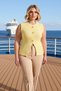 Women's Knitted Vest Crew Neck Sleeveless Accessory Buttoned Fitted Fit Plain Pattern Regular Length