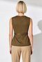 Women's Blouse Crew Neck Sleeveless Woven Belt Pack Regular Fit Color Day and Night Use - 6