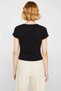 Women's Blouse Boat Neck Raglan Short Sleeve Fitted Fit Rib Knit Knitted Cropped Length Plain Pattern Melange Stylish - 6