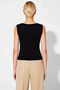 Women's Blouse Fitted Boat Neck Sleeveless Knitted Rib Knit Fabric Fitted Regular Length Summer - 6