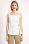 Women's Blouse Square Collar Spaghetti Strap Fitted Body-Fitting S Scuba K Crepe Knitted Fabric with Accessory Detail - 5