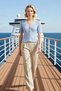 Women's Blouse V-Neck Short Sleeve Fitted Pattern Fine Knit Single Plate D Woven R Color Block D Lace Detailed