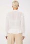 Women Blouse Scarf Collar Long Low Sleeve Chiffon Sheer Front Short Regular Fit Woven Modern - 6