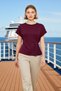 Women's t Shirt Boat Neck Short Sleeve Relaxed Comfortable Fit Ruched Plain Pattern Knitted Soft
