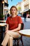Women's Blouse Crew Neck Short Sleeve Knitted Fabric Regular Fit Accessory Detail Plain Pattern Casual - 4