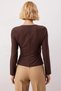 Women's Blouse Double-Breasted Collar Long Sleeve Finike Woven Fabric Buckle Detail Fitted Fit Regular Length Plain Pattern - 6