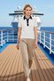 Women's Blouse Polo Collar Short Sleeve Color Block Knitwear Fabric Thin D Woven Standard Cut Regular Fit