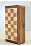 Special varnished magnet stone wooden foldable boxed chess game 30 cm g223 - 4